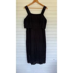 J Crew Black Cotton Eyelet Dress (14)